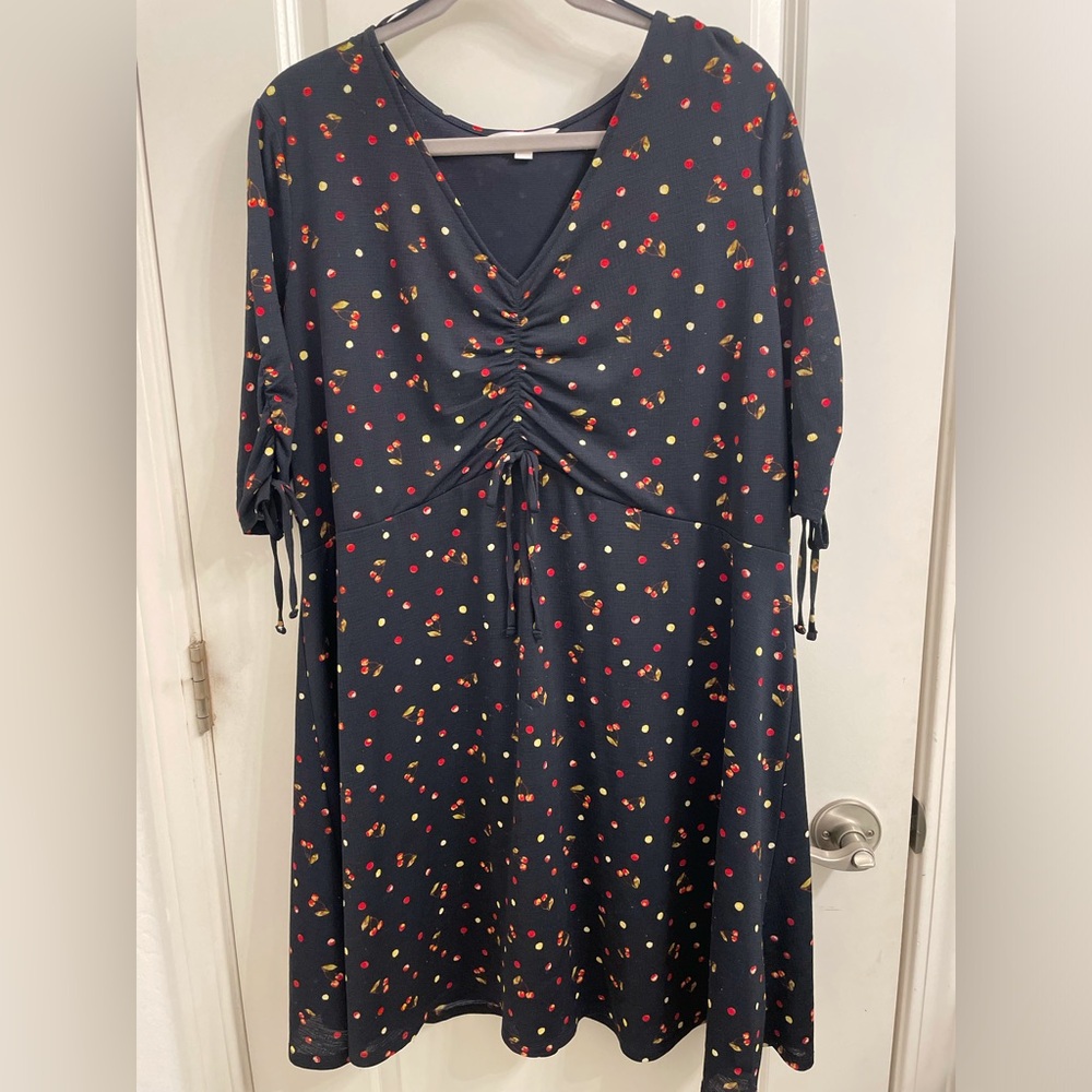 2/$10💙 Plus Size XXL Lauren Conrad Patterned Dress Black